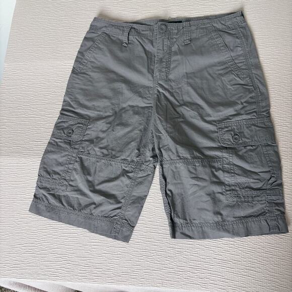 Guess cargo shorts size 33 gray cotton utility pockets casual outdoor dadcore - Picture 1 of 5